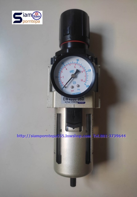 EW4000-04D Filter regulator 1 unit size 1/2" Auto ฟิลเตอร์ เรกกูเลเตอร์ ออโต้ Pressure 0-10bar 150 psi